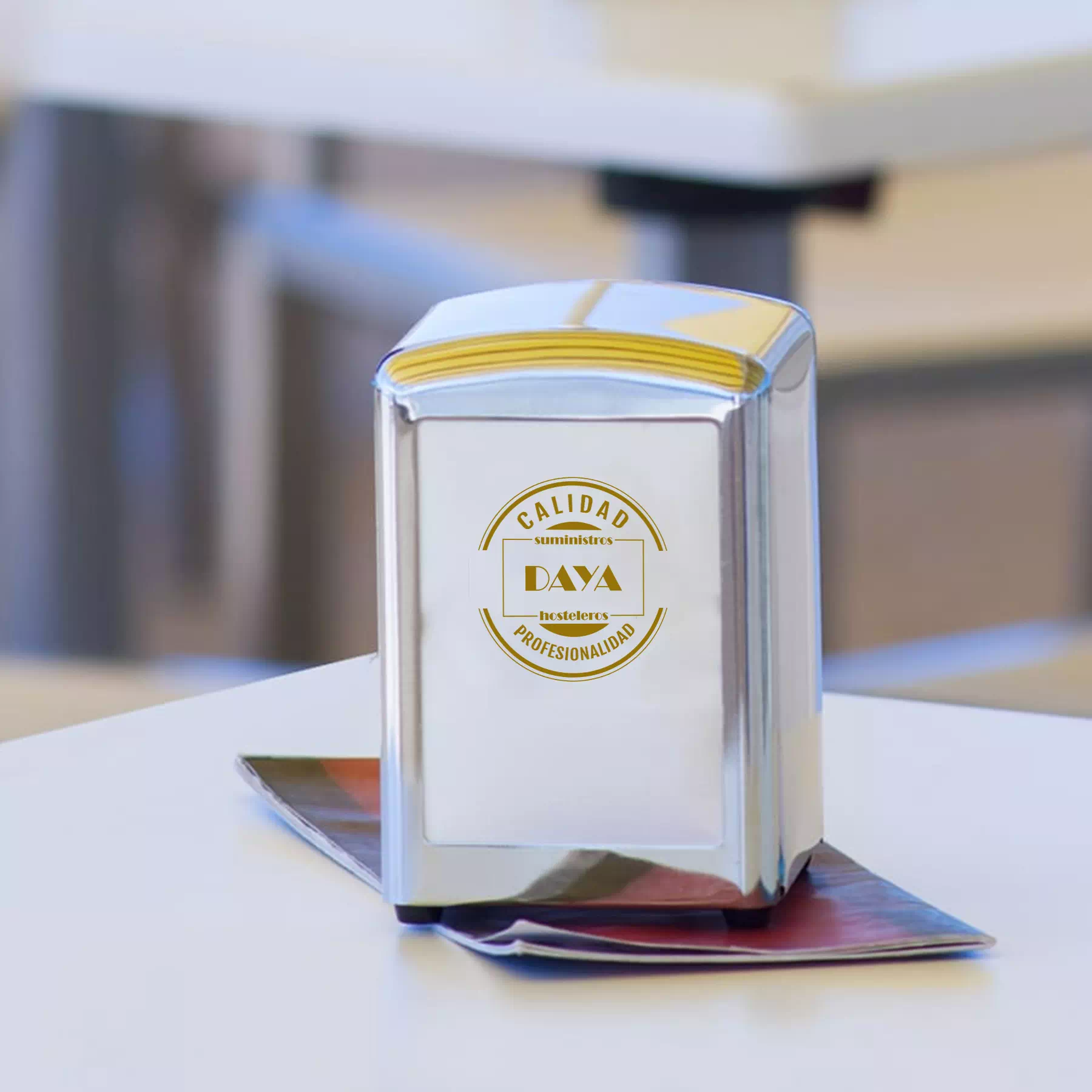 Dispensador de servilletas para restaurantes.
